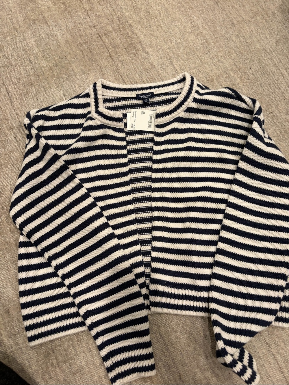 Splendid Navy & White Striped Crewneck Sweater